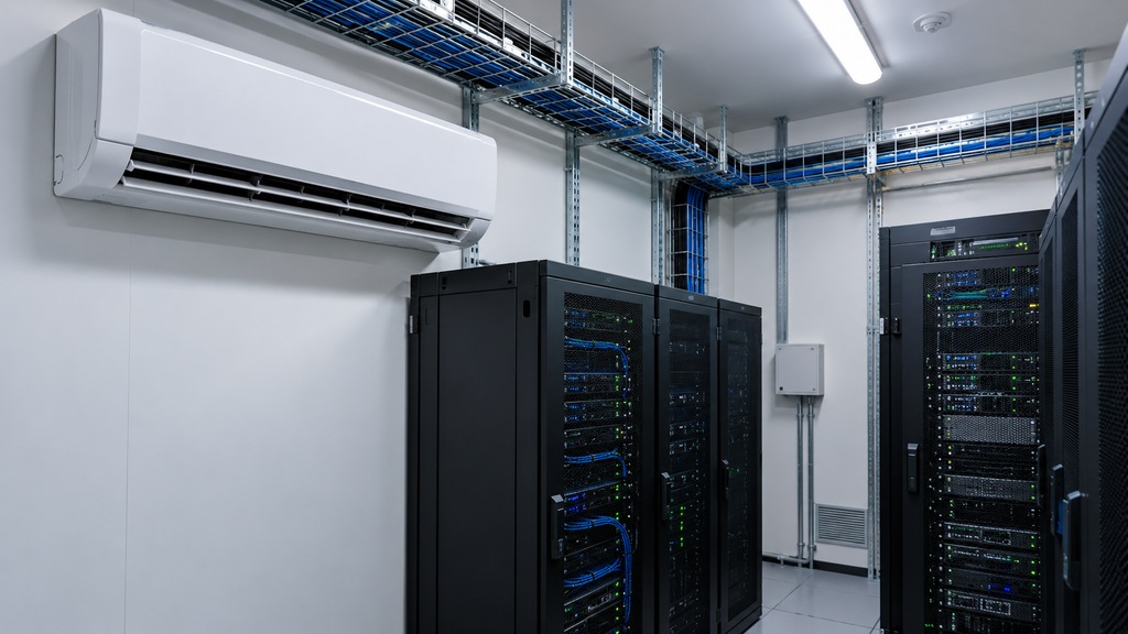 Illustration of air-conditioning equipment in a server room