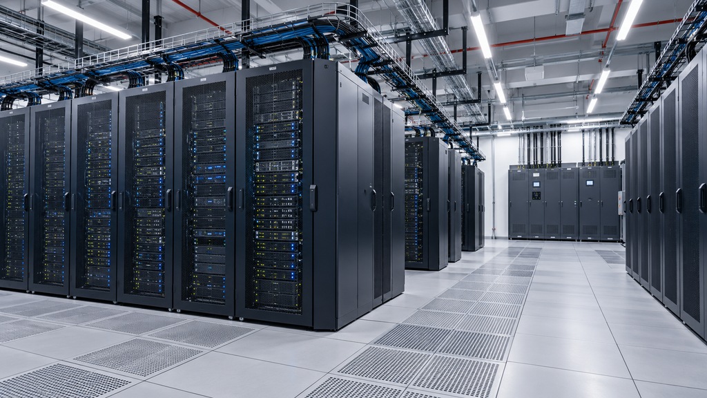 Illustration of a purpose-built server room facility